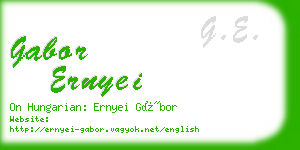 gabor ernyei business card